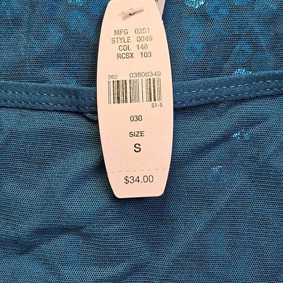 NWT Victoria's Secret Teal Sequin Cami Size S - Picture 4 of 6